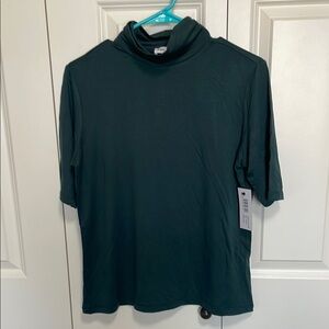 Tribal Dark Green Cowl Neck Sweater 1/4 sleeve. NWT